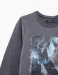 Camiseta gris jaspeado antracita visual k helado niño-2