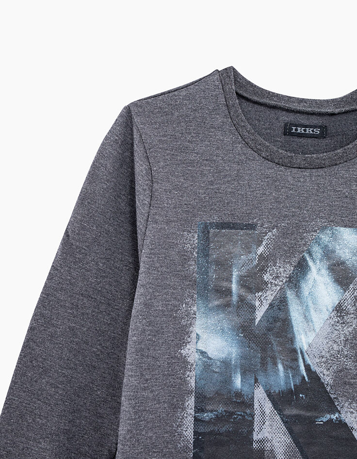 Camiseta gris jaspeado antracita visual k helado niño-2