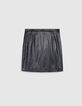 Jupe midi argentée velours métallisé Femme-8