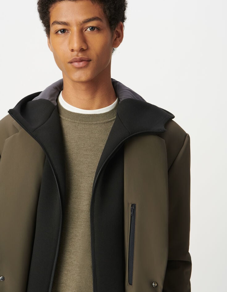 Parka beige pieza negra extraíble Easy Care hombre-7 Parka beige pieza negra extraíble Easy Care hombre-7