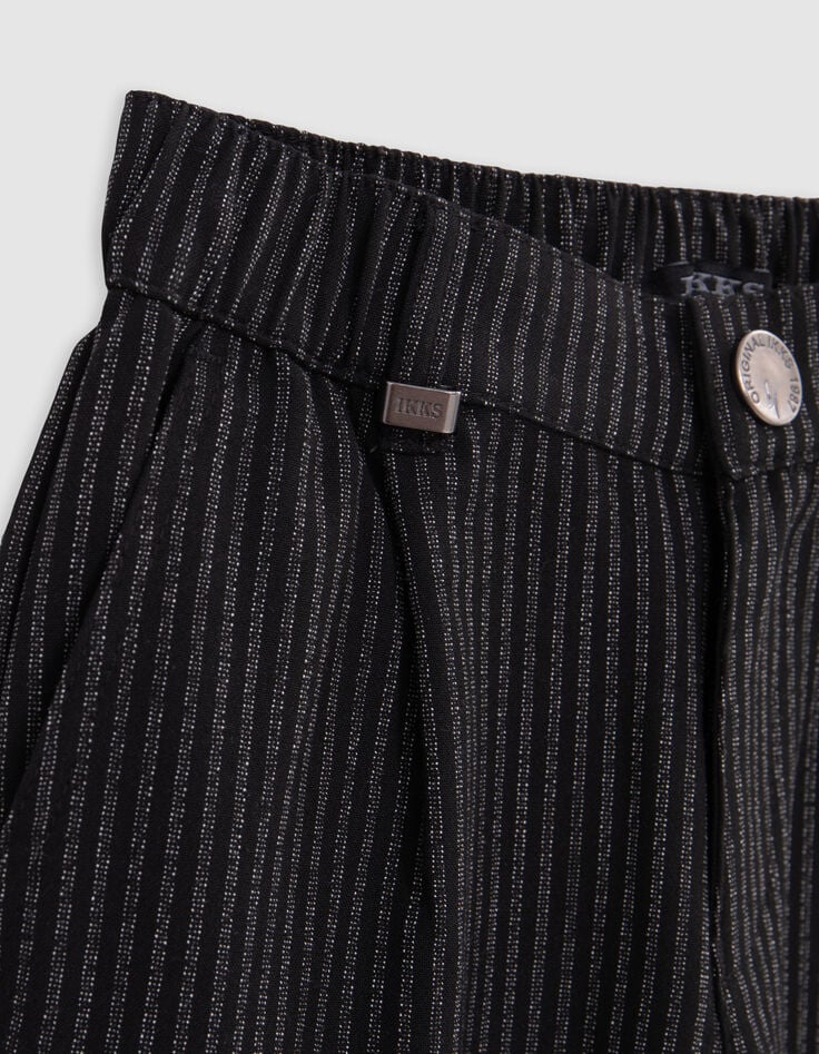 Zwarte krijtstreepbroek voor jongens-6 Zwarte krijtstreepbroek voor jongens-6