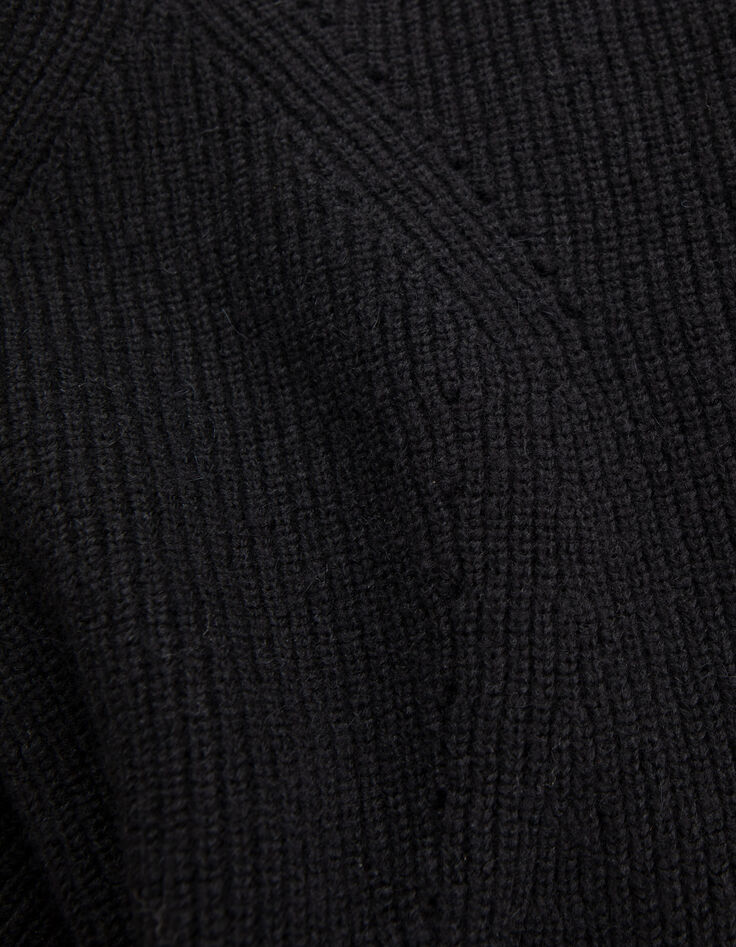 Pull noir tricot col roulé Homme-4 Pull noir tricot col roulé Homme-4