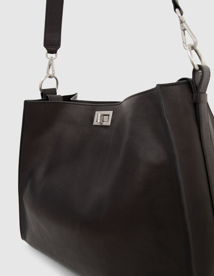 Sac The Worker noir cuir Femme-5