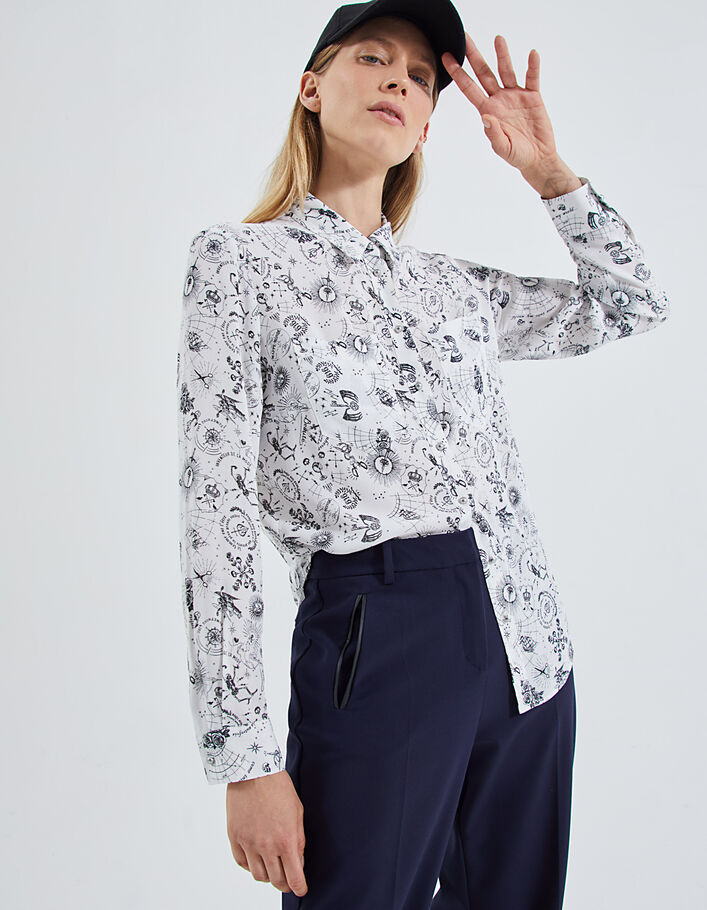 Camisa de crepé de viscosa estampado tatoo mujer-1