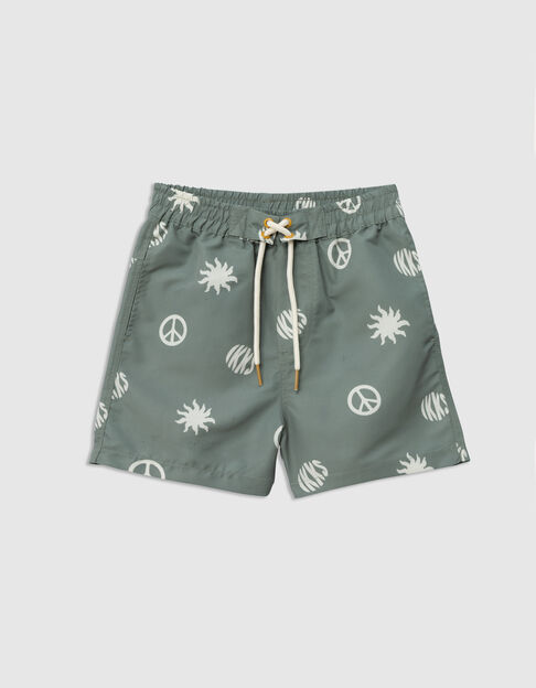 Khaki Badeshorts mit Maxi-Motiven für Jungen - IKKS