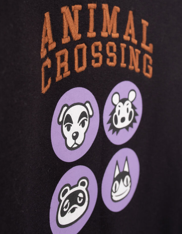 Sweat ANIMAL CROSSING™ noir 4 visuels et broderie garçon-4