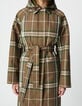 Trench long kaki motif carreaux capuche amovible Femme-7 Trench long kaki motif carreaux capuche amovible Femme-7