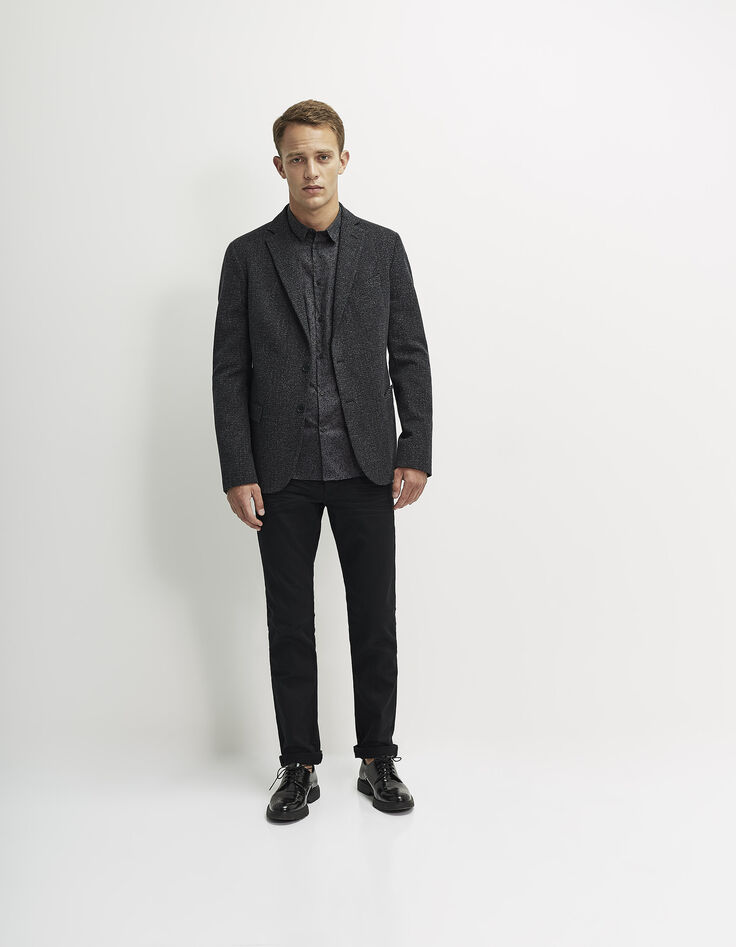 Men's slim black jeans-6