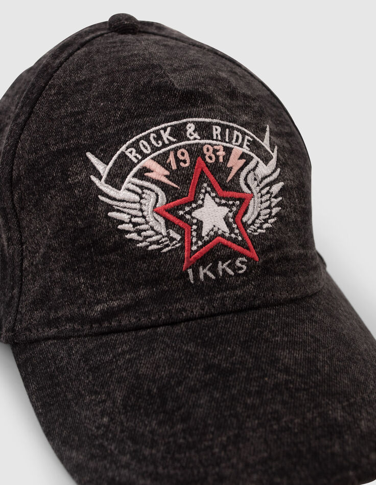 Graues Mädchen-Cap, Motiv geflügelter Stern-2
