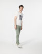 Camiseta blanco roto con bordados palmeras Hombre -6