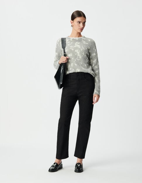 Pull hiver gris imprimé tachiste écru Femme - IKKS
