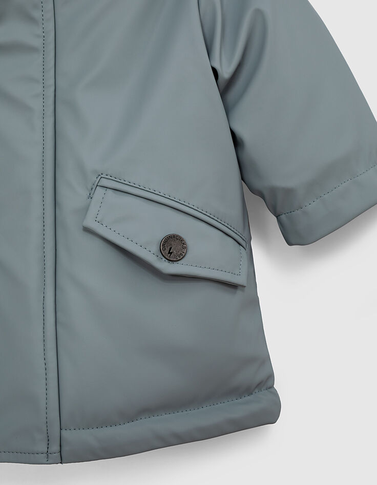 Baby boys’ mist fur-lined rubber nylon parka-6