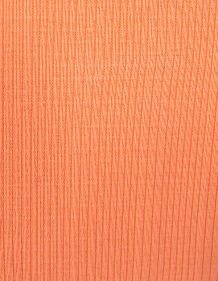 Camiseta naranja algodón orgánico efecto lazo delante niña - IKKS