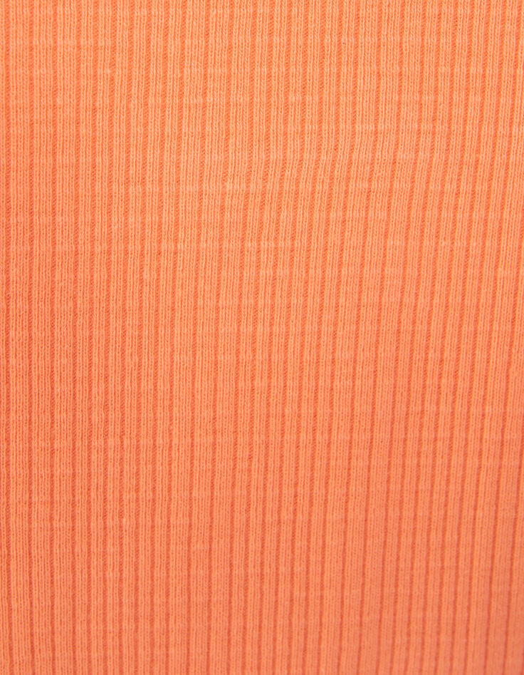 Orangefarbenes Mädchen-T-Shirt mit Schleife vorne-5