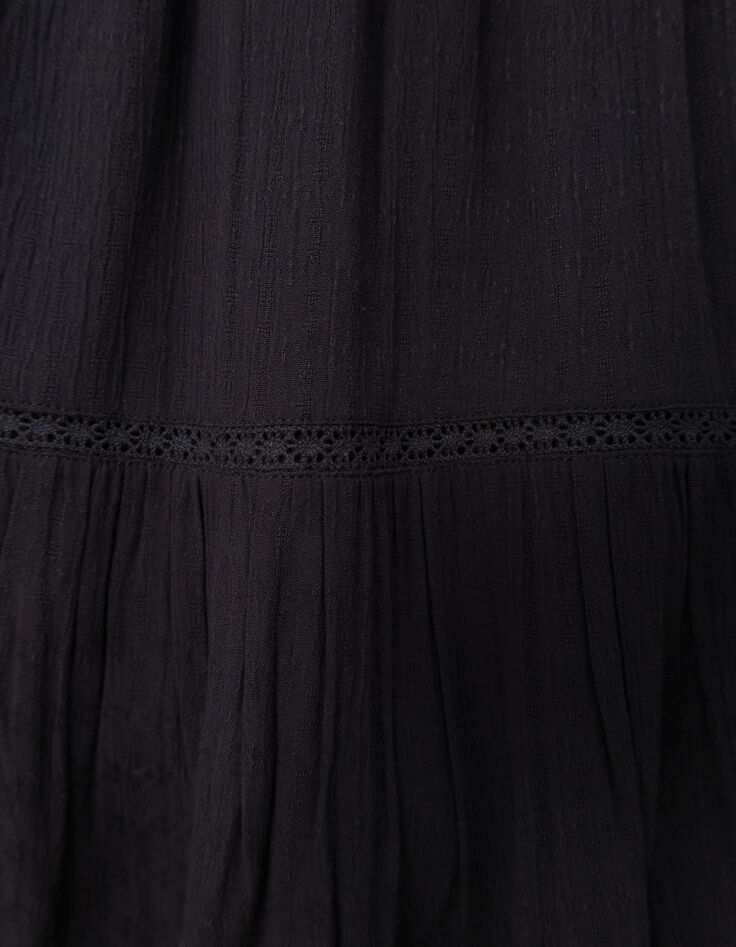 Robe noire jacquard gaufré fille-10