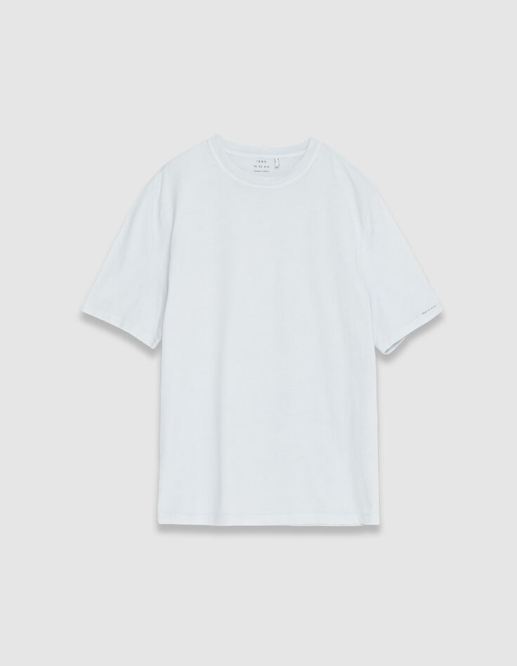 Camiseta azul claro de algod&oacute;n org&aacute;nico Cuello redondo-6