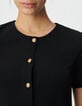 Robe courte noire boutonn&eacute;e devant Femme-3