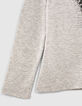 Tee-shirt gris visuel baskets fille-4