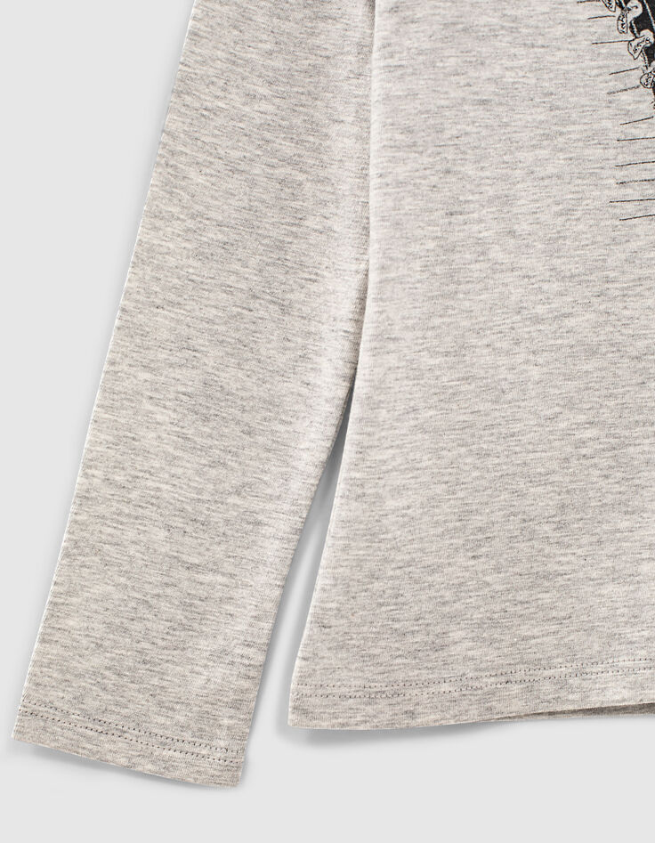 Tee-shirt gris visuel baskets fille-4 Tee-shirt gris visuel baskets fille-4