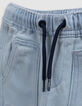 Blue maxi jeans with elasticated waistband for boys-5