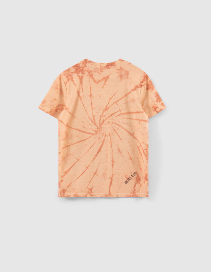 Boys’ orangey tie-dye print slogan T-shirt - IKKS