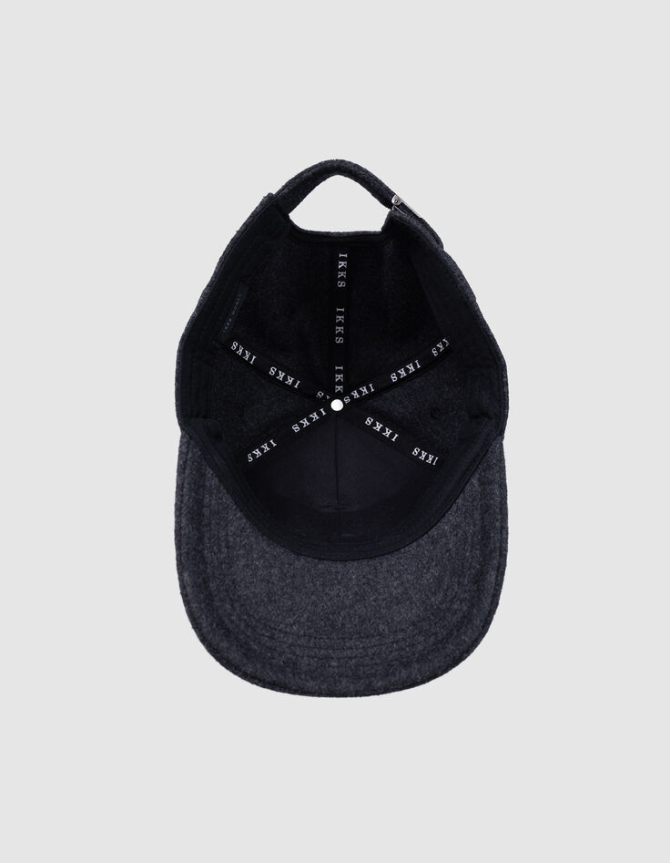 Casquette grise flanelle chevrons brodés Femme-5