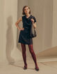 Robe courte noire col b&eacute;nitier Femme-2