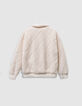 Ecru ritsvest doorstikt sherpa jongens-7