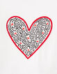 Tee-shirt blanc cass&eacute; KEITH HARING x IKKS &agrave; c&oelig;ur fille-2