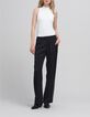 Pantal&oacute;n ancho en jacquard negro con estampado art&iacute;stico-5