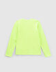 T-shirt vert fluo messages gomme garçon-3