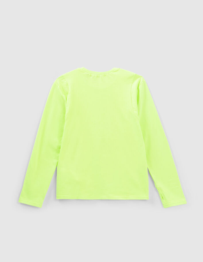 Camiseta verde fluo mensajes goma niño