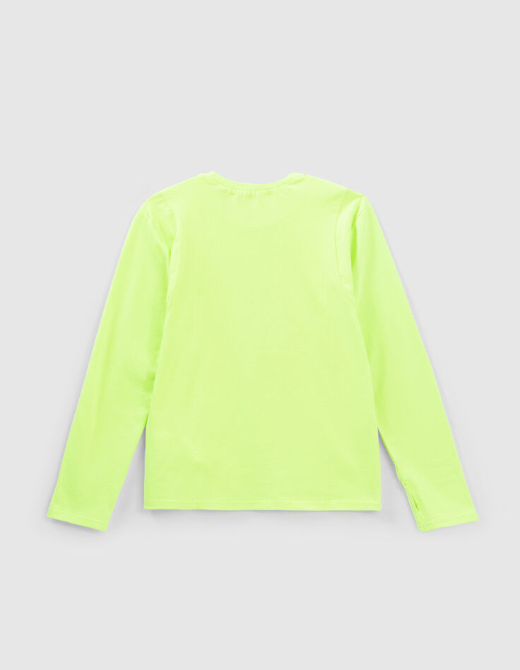 T-shirt vert fluo messages gomme garçon-3