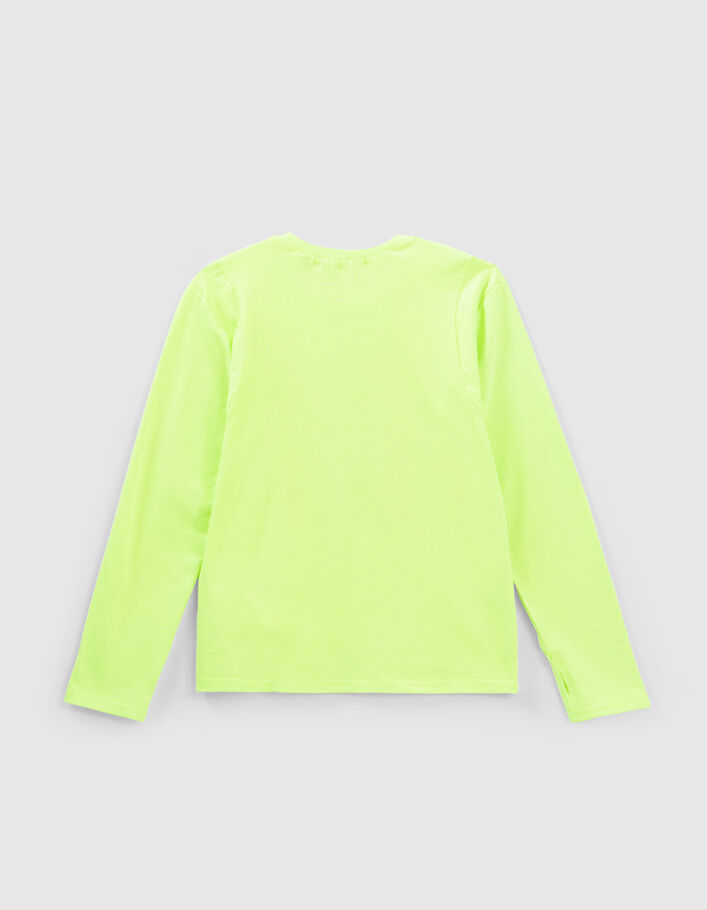 Neongrünes Jungenshirt mit gummierten Schriftzügen-5