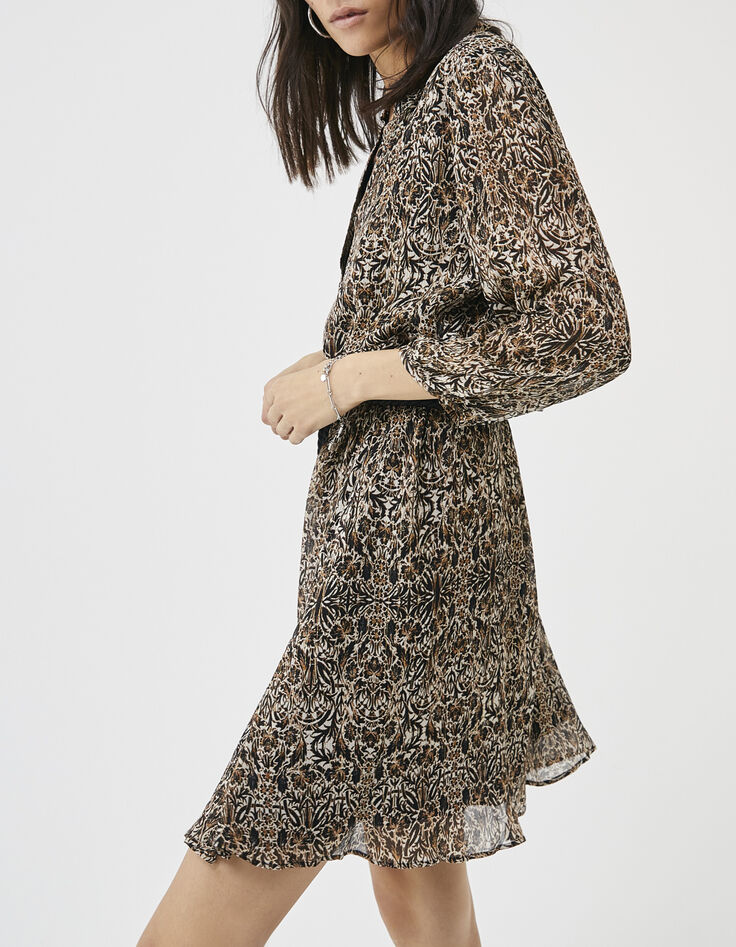 Women’s arabesque print short dress-3