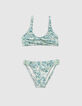 Aqua bikini Bloemen gerecycleerd meisjes-1