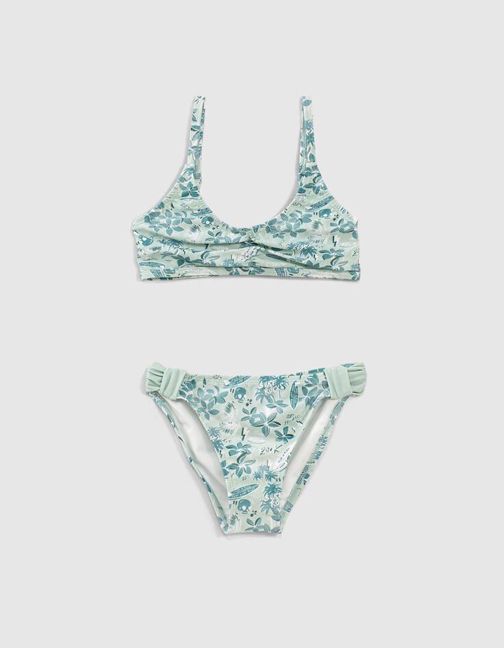 Aqua bikini Bloemen gerecycleerd meisjes-1