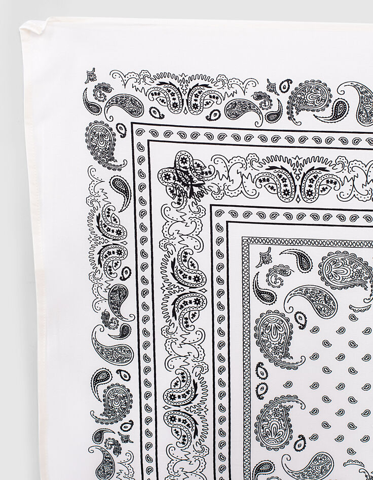 Girls&rsquo; off-white Paisley print satiny square scarf-3