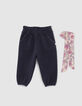 Marineblaue Jogginghose mit Halstuchgürtel für Babymädchen-3