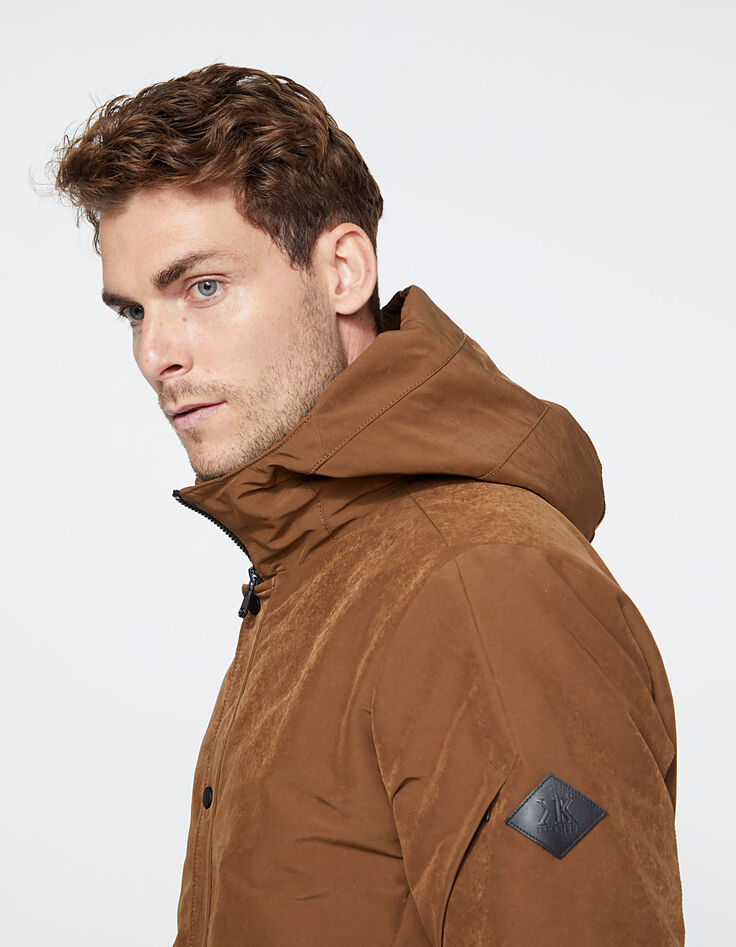Parka cognac à capuche Homme-5
