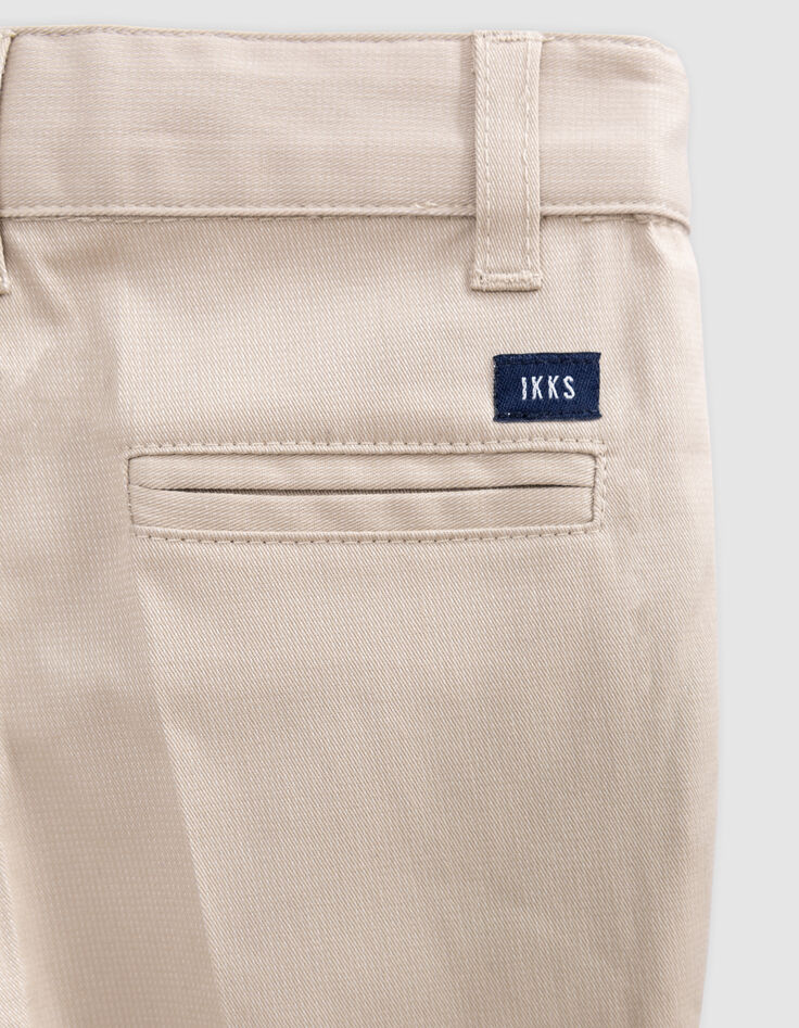 Pantalón ceremonia beige rayas tirantes bebé niño-6