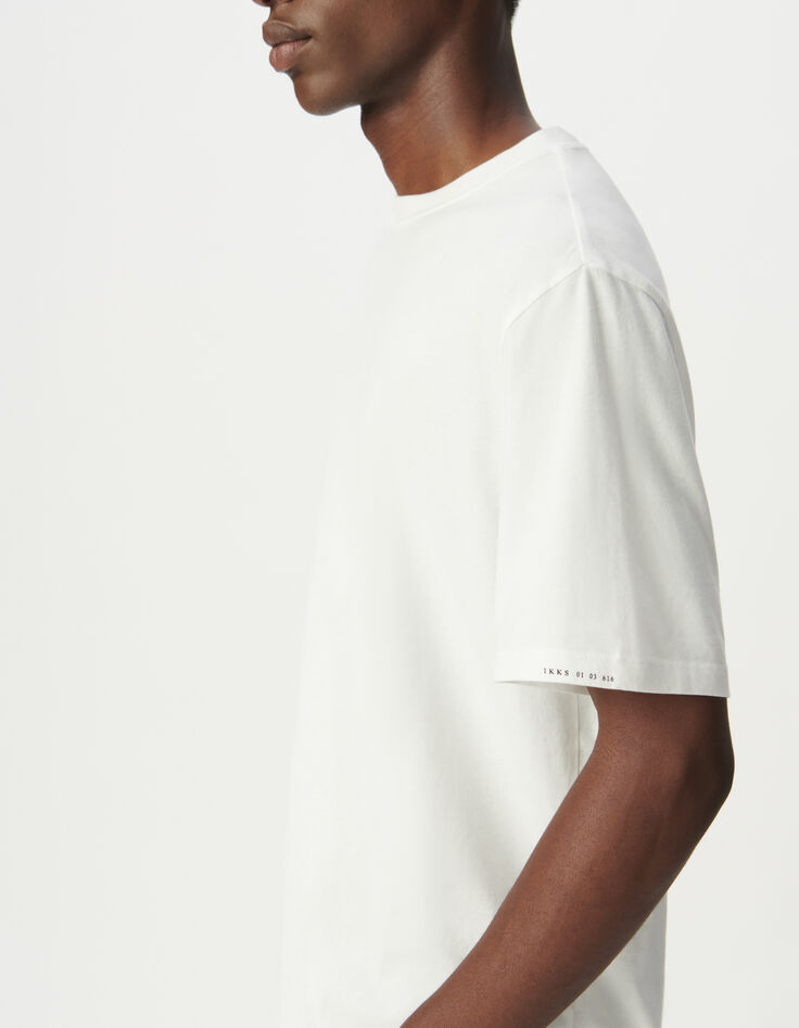 T-shirt blanc col rond manches courtes Homme-3