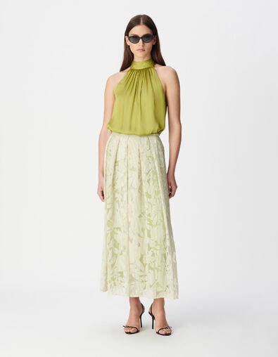 Groen satijnen mouwloze top Dames - IKKS