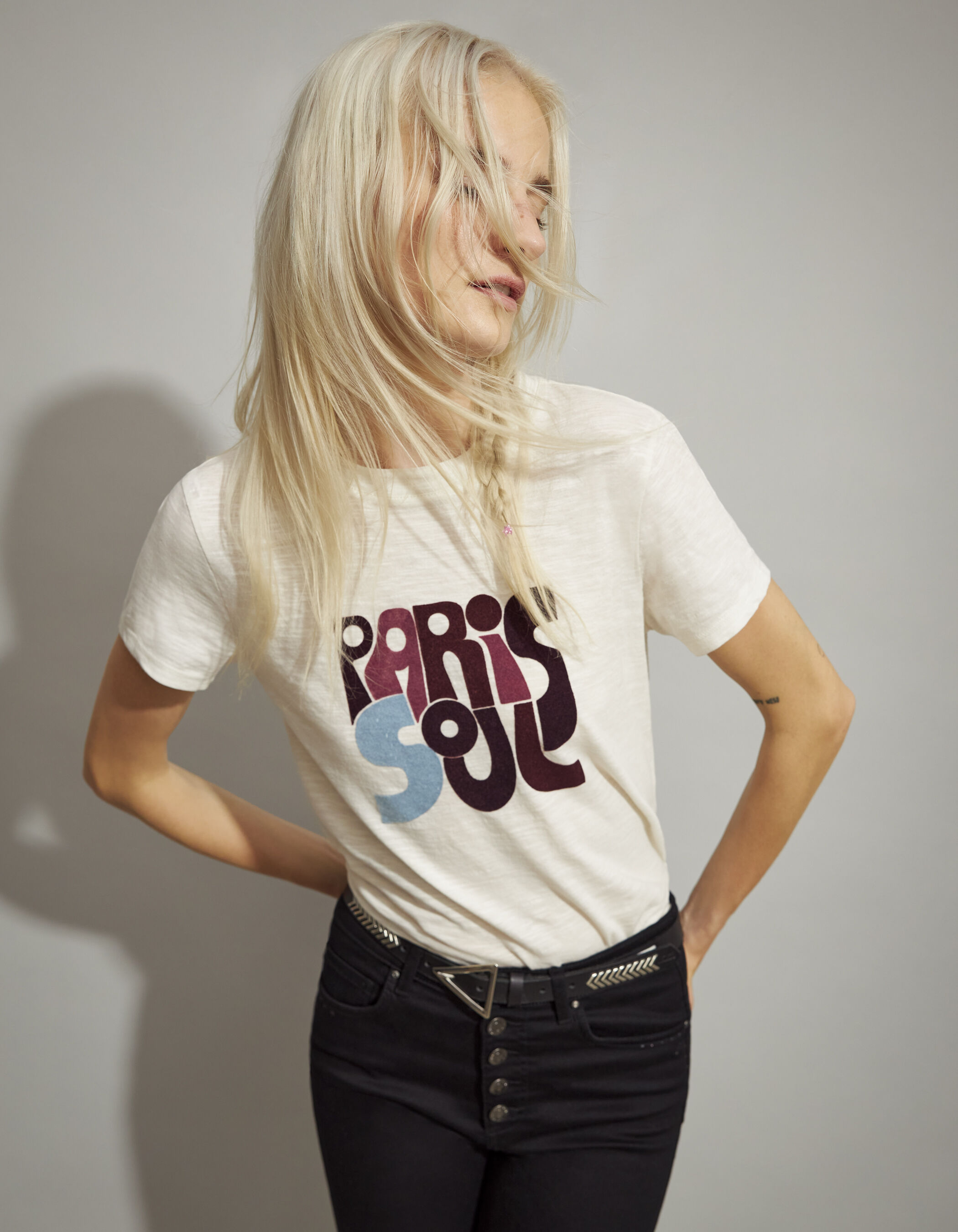 Katoenen t shirt dames online korte mouw