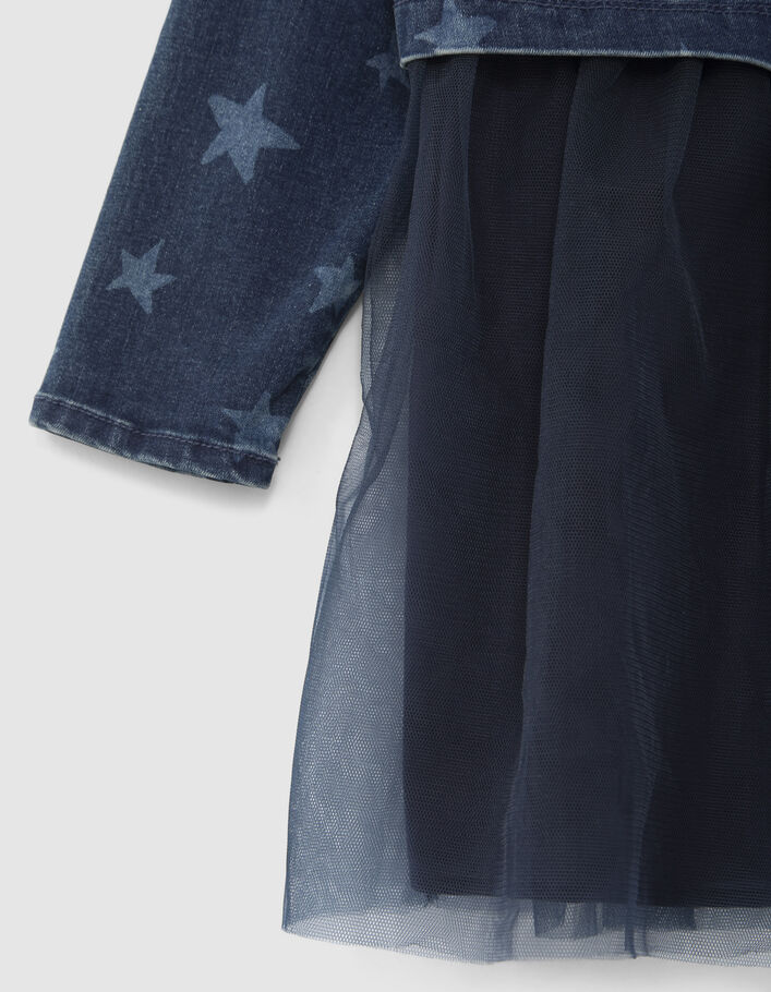 Girls’ navy mixed fabric tutu dress-7