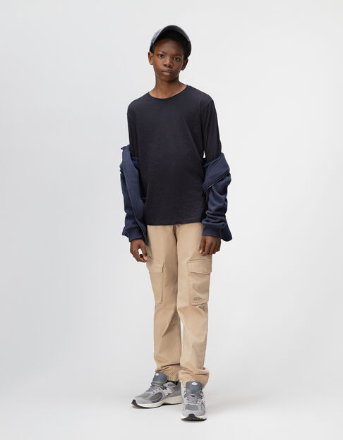 Pantalon JOGGER beige taille élastiquée garçon - IKKS