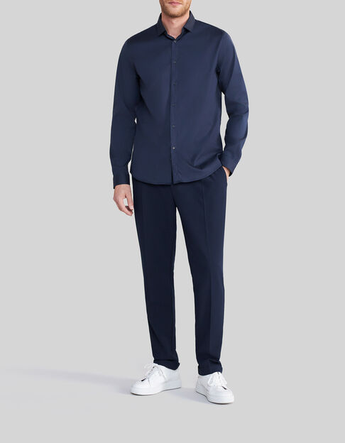 Marineblaue Herrenjogginghose aus Seersucker - IKKS