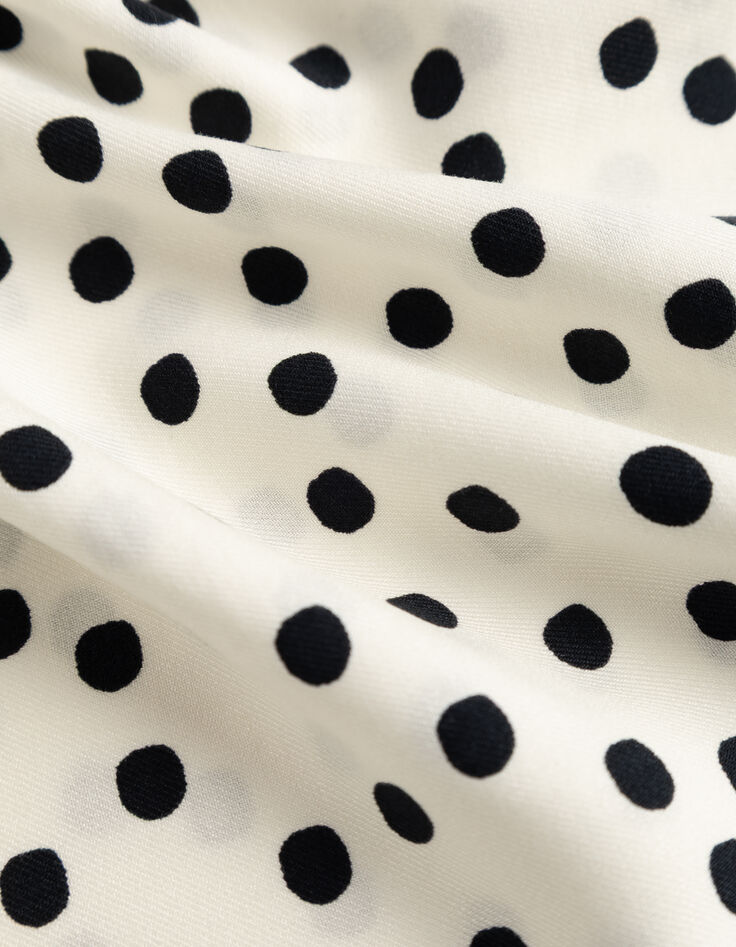 Chemise manches longues blanche imprimé pois Femme-6 Chemise manches longues blanche imprimé pois Femme-6
