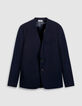 Veste de costume bleu fonc&eacute; sans col Homme-1