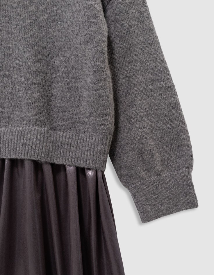 Graues Mädchenkleid aus Mischgewebe Strick-5 Graues Mädchenkleid aus Mischgewebe Strick-5